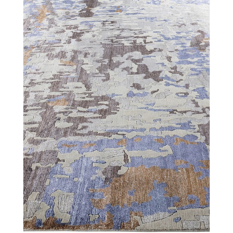 Modern One-of-a-Kind Hand-Knotted Area Rug - Gray, 9' 2" x 12' 0" - 9' 2" x 12' 0"