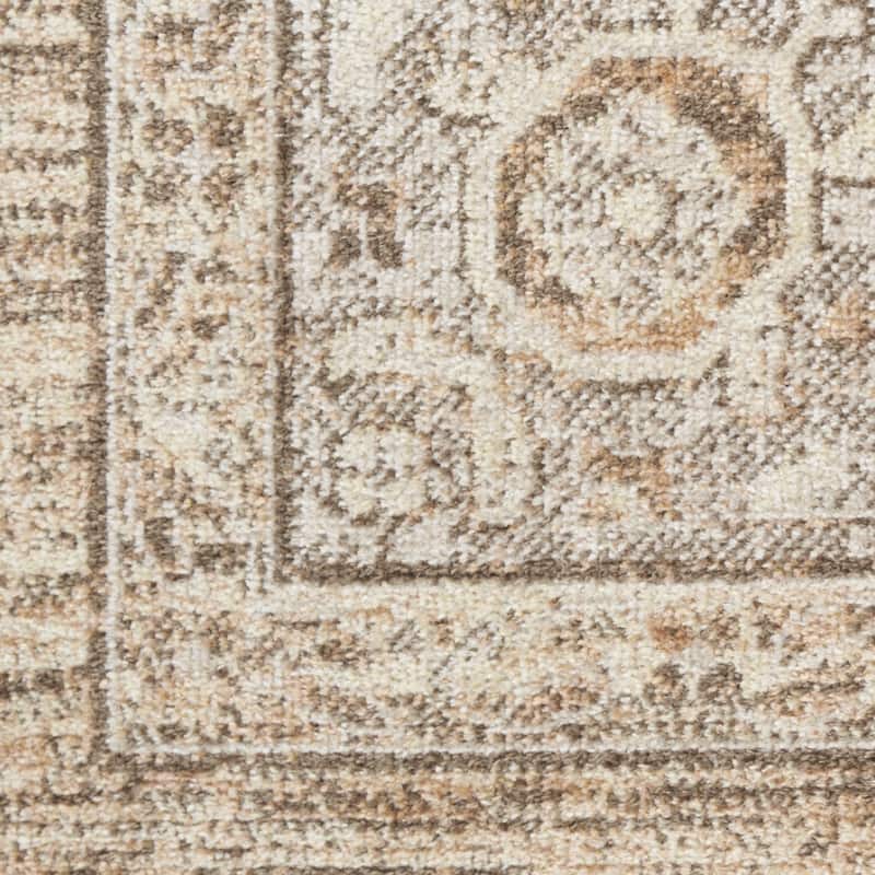 Laway Power Loomed Distressed Geometric Floral Low Pile Area Rug By HomeRoots - 63' X '63' X '0.25