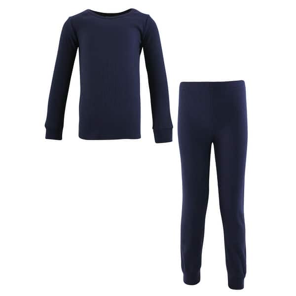 slide 1 of 1, Hudson Baby Thermal Long Underwear 2pc Set, Navy 2T - Navy