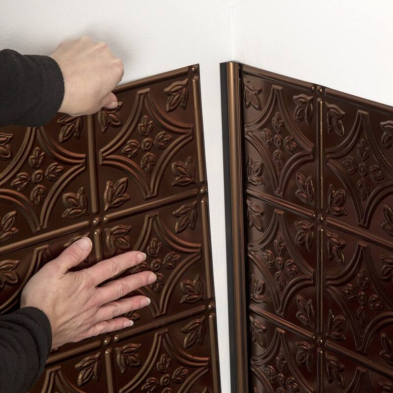 FASÄDE 47 in. Decorative Vinyl Large Profile Inside Corner Trim Oil Rubbed Bronze (5 Pack) - 5 Pack