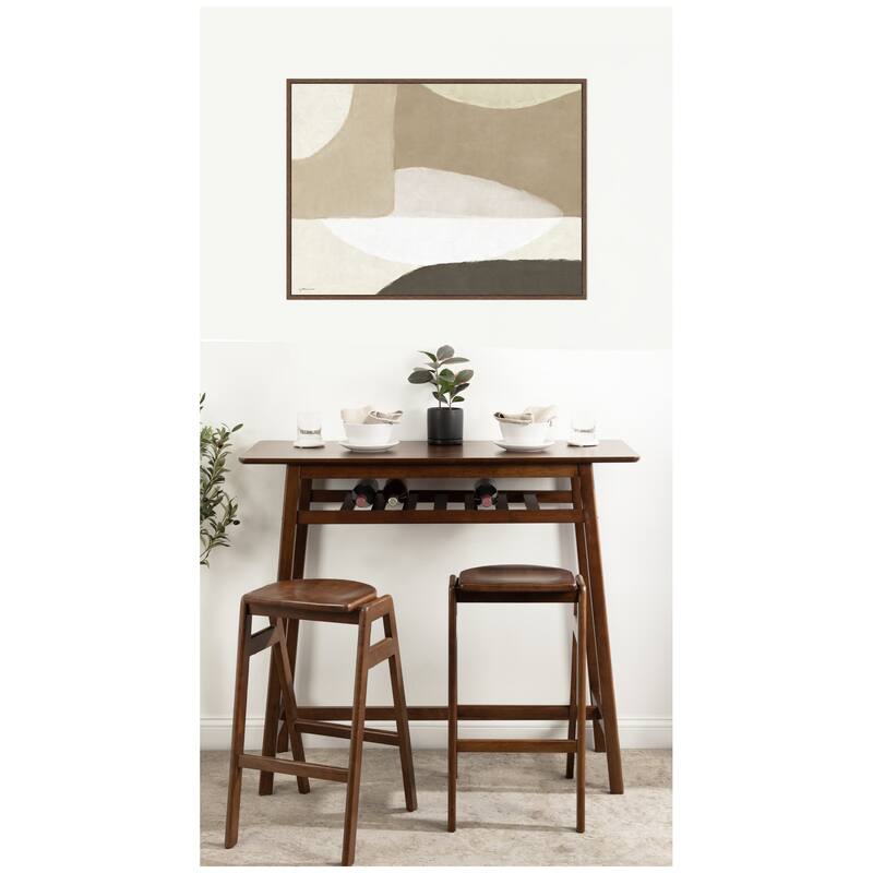 Kate and Laurel Abstract Neutral by Gabrielly Guedes Framed Canvas Wall Art Print