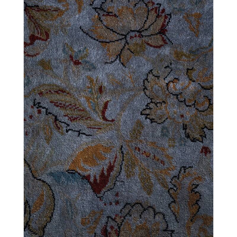 Overton Hand Knotted Wool Vintage Inspired Modern Contemporary Overdyed Gray Area Rug - 7' 10" x 10' 3"