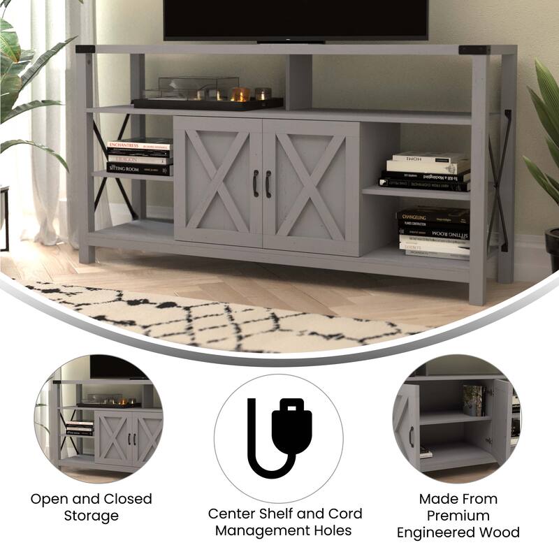 TV Stand for up to 60" TV's with Adjustable Shelf and Storage