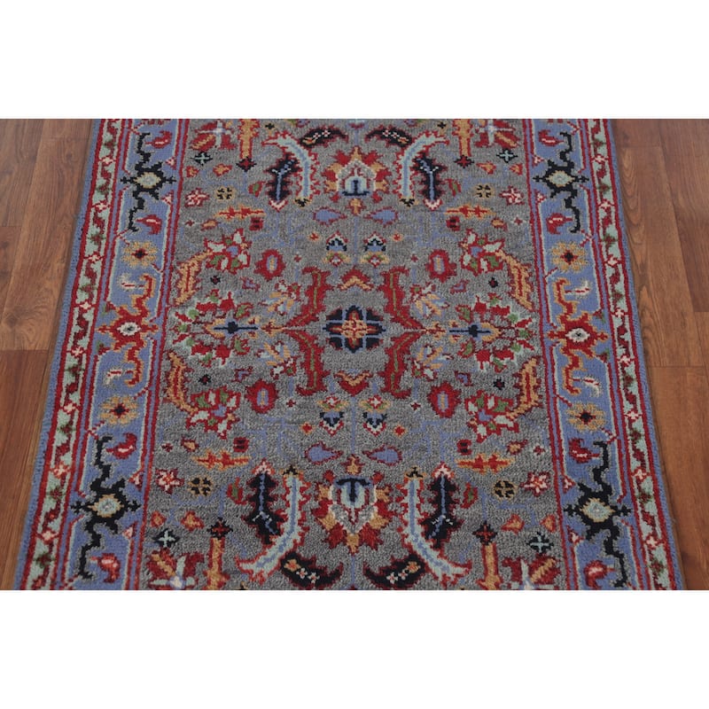 Gray Heriz Serapi Indian Rug Handmade Wool Carpet - 2'11" x 5'0"