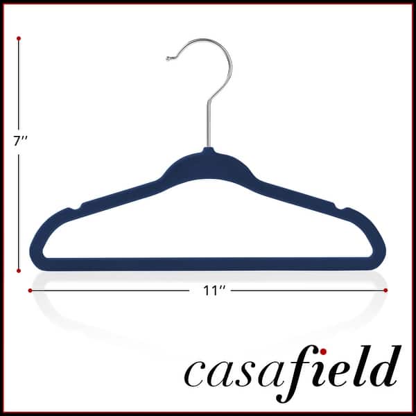 dimension image slide 7 of 9, 50 Velvet 11" Baby Hangers by Casafield