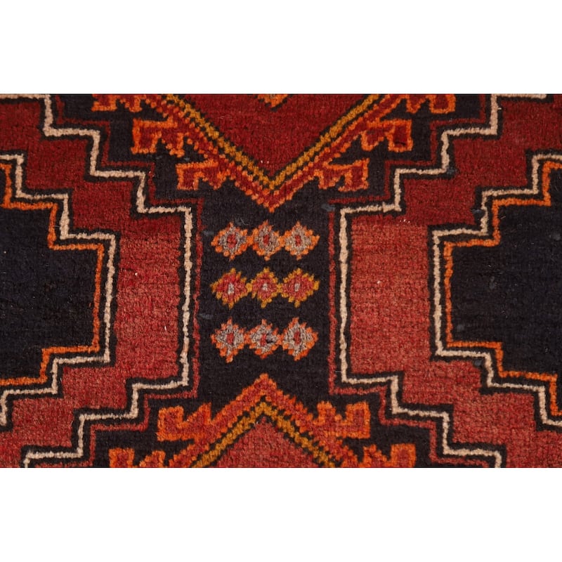 Orange Ardebil Persian Vintage Runner Rug Handmade Wool Carpet - 3'9"x 13'3"
