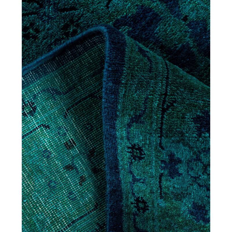 Overdyed One-of-a-Kind Hand-Knotted Area Rug - Green - 3' 1" x 5' 2"