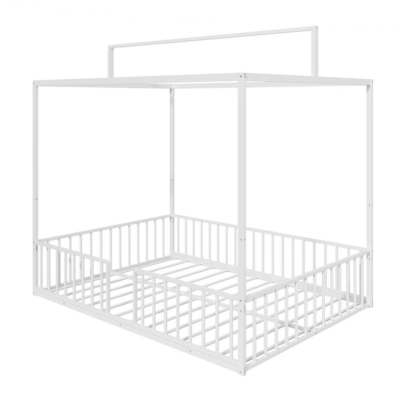 3-in-1 Convertible Montessori Metal Floor Bed by Harper&Bright Designs