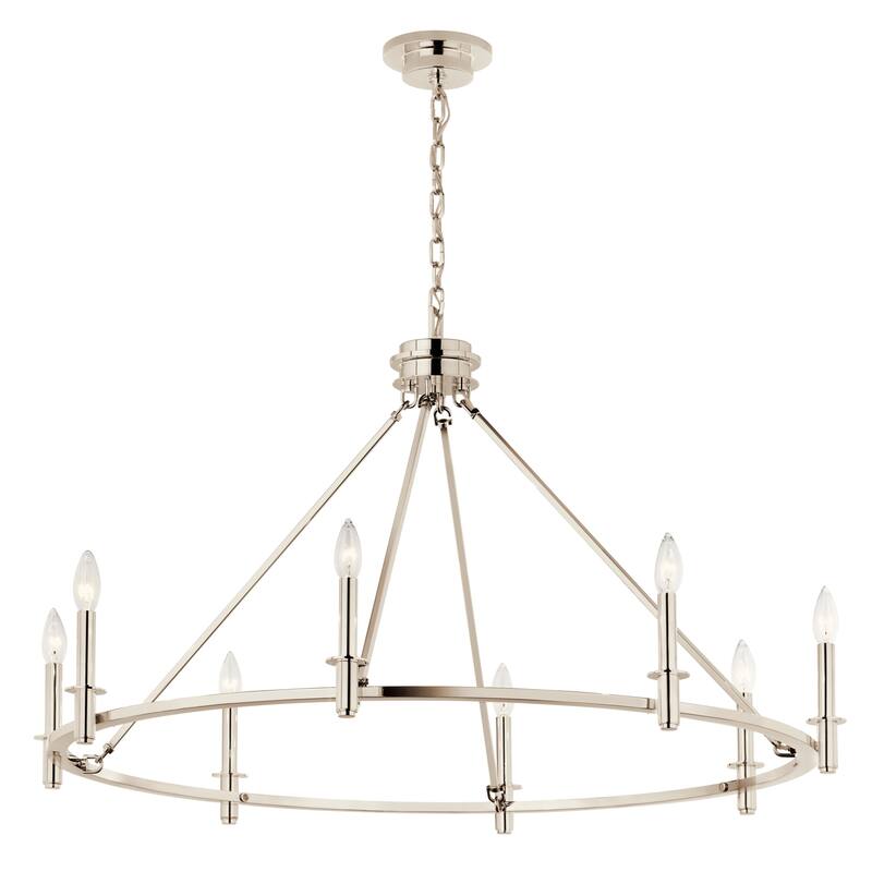 Kichler Lighting Carrick 40.75 in. 8-Light Chandelier - Polished Nickel - 40.75