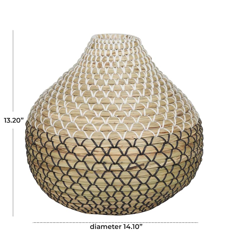 Seagrass Handmade Woven Decorative Vase - Brown - Roche River Decor