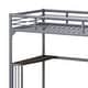 preview thumbnail 5 of 7, Metal Twin Loft Bed with Desk, Loft Bed Kids Bed, Bedroom High Loft Bed Frame with Ladder and Safety Guardrails, Twin Size Bed