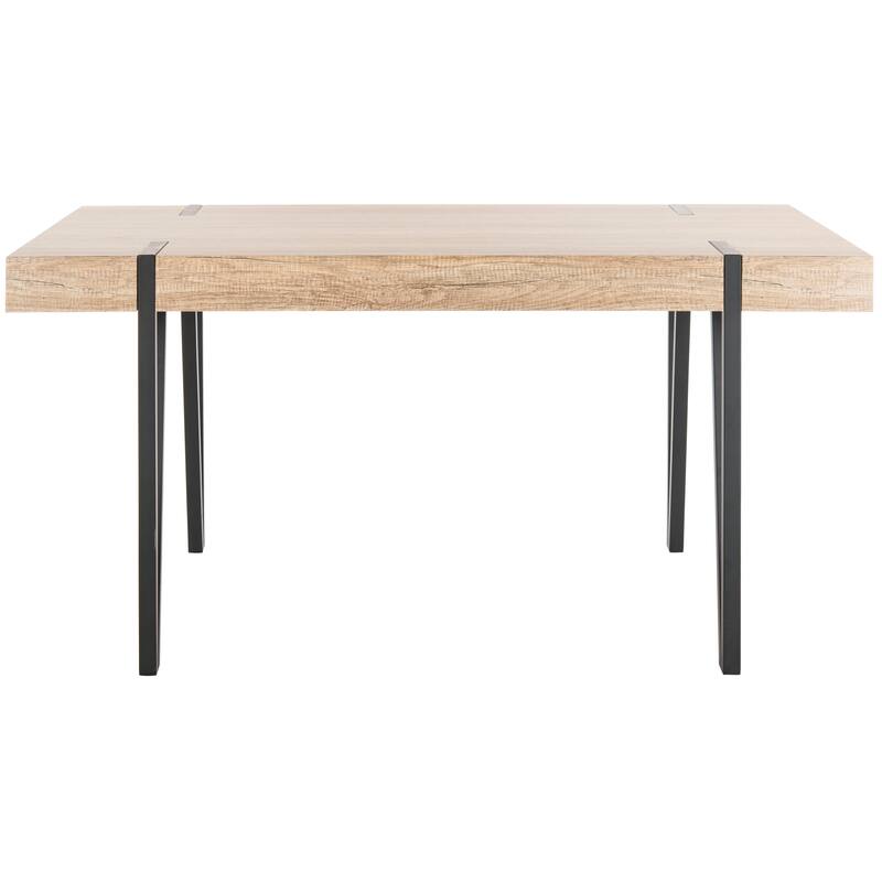 SAFAVIEH Asal Mid-Century Industrial Rustic Dining Room Table - 59.1" W x 35.4" L x 29.5" H - 59Wx35Dx30H - Multi/Brown/Black