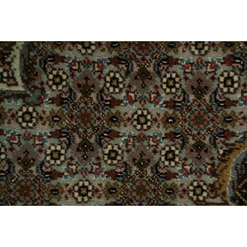 Hand Knotted Oriental 100% Wool Carpet Traditional Geometric Black Tabriz-Mahi Area Rug - 10' 2'' X 6' 7''