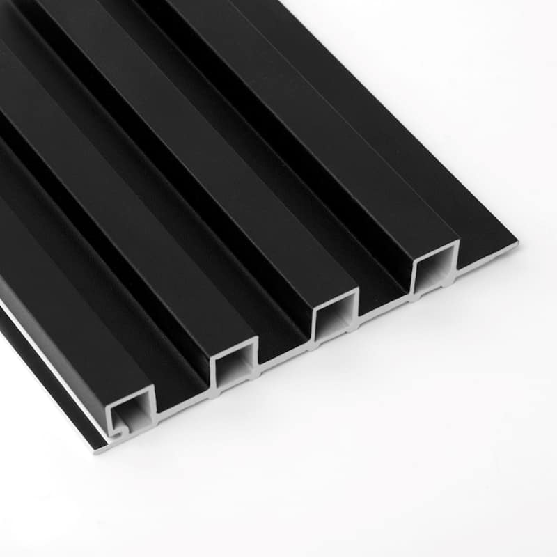 Art3d 96'' x 6'' Slat Wall Panels,WPC Acoustic Wall Paneling, 8pcs,32 sqft - Matte Black