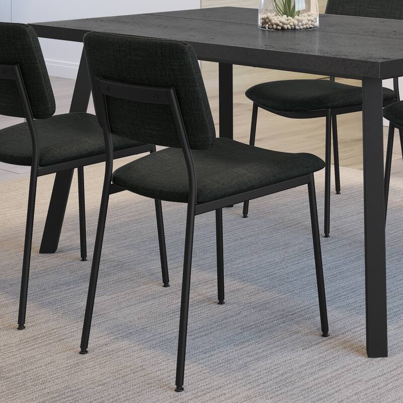 Amisco Sullivan Upholstered Dining Chair with Open Back and Metal Legs