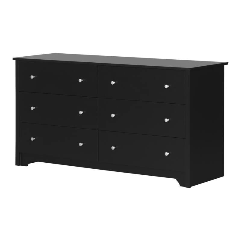 6-Drawer Pure Black Dresser with Clean Contemporary Styling and Ample Storage for Bedroom or Guest Room