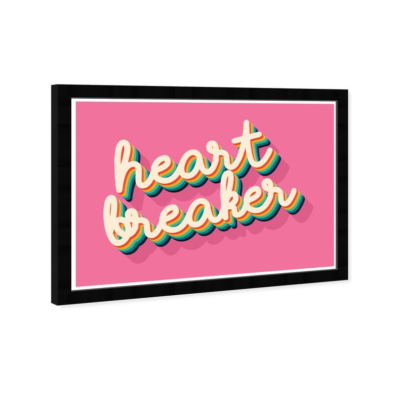 Wynwood Studio Prints Typography and Quotes Heart Breaker Pink Pink and Modern & Contemporary Wall Art Canvas Print