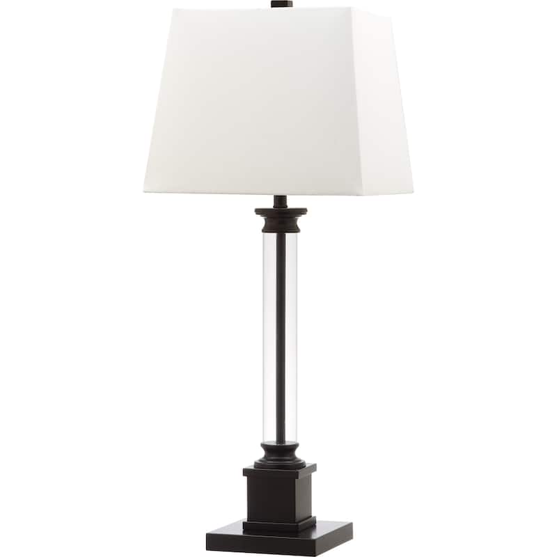 SAFAVIEH Lighting Tera 31-inch Clear/ Black Table Lamp (Set of 2) - 12.5"x12.5"x30.5" - 13Wx13Dx31H