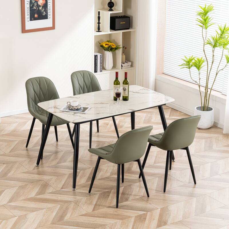 Modern Dining Chairs Set of 2 with Curved Backrest