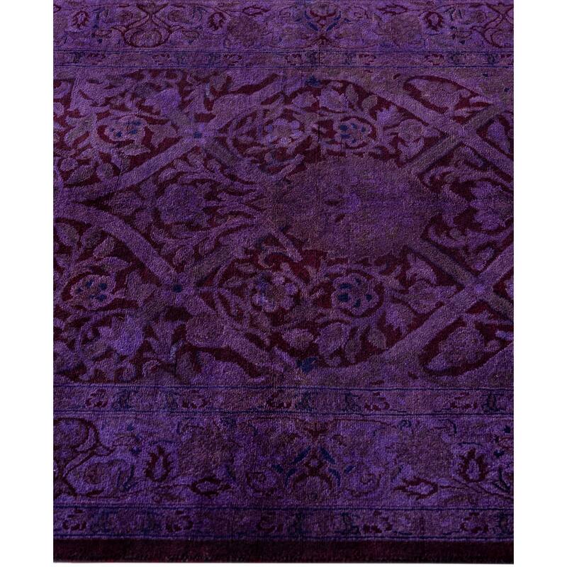 Overdyed One-of-a-Kind Hand-Knotted Runner Rug - Purple - 2' 7" x 12' 9"