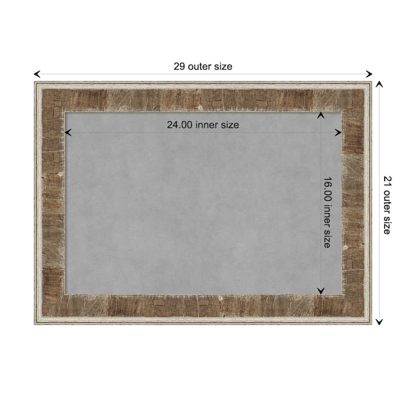 Amanti Art Farmhouse Brown Narrow Framed Magnetic Board - Board Size 24x16