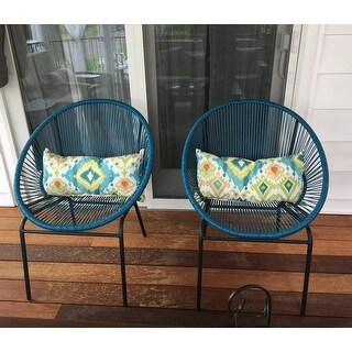 Corvus Sarcelles Woven Wicker Patio Chairs (Set of 2)