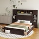 preview thumbnail 77 of 105, Modern Platform Bed with Integrated Cabinet, Trundle Bed and Drawers