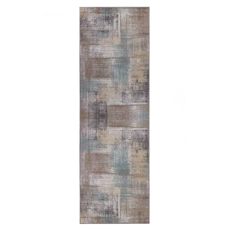 Superior Ara Patchwork Non-Slip Machine Washable Indoor Area Rug or Runner