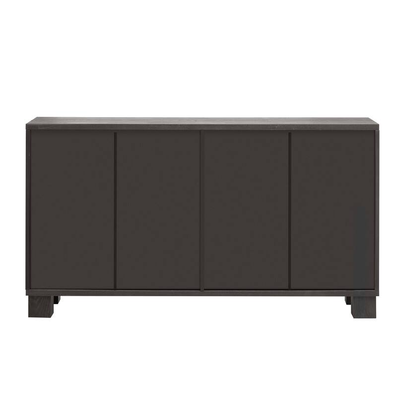 Wood Sideboard with Adjustable Shelves and Gold Handles