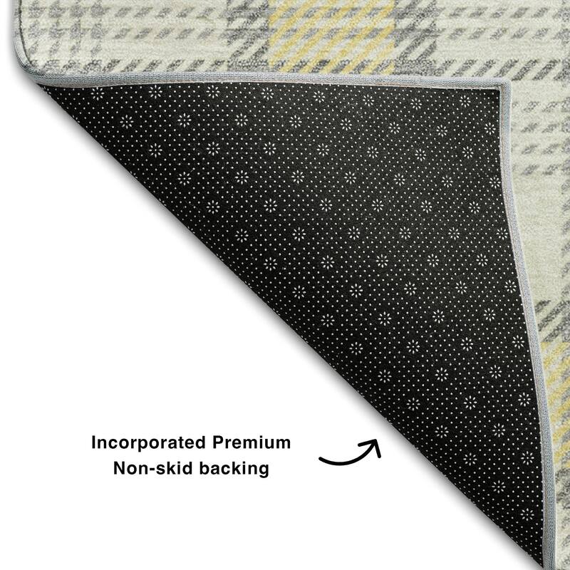 Premium Washable Super Soft Plaid Mayfield Rug