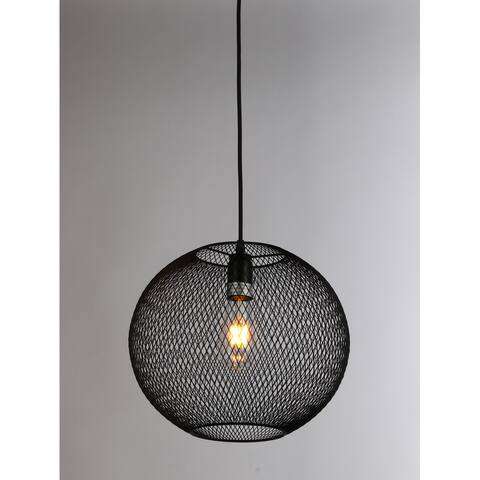 JL Styles Inc Black Sphere Mesh Pendant Light