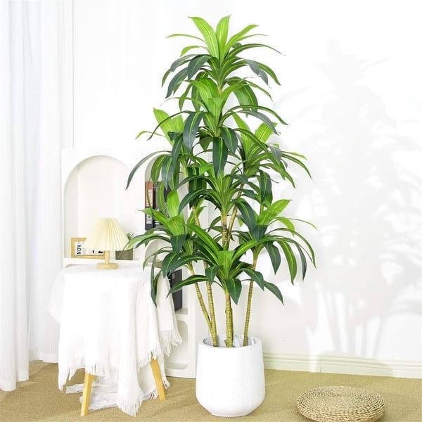 Artificial Dracaena Tree, 5ft Tall Fake Tropical Floor Plants - Green - Bed  Bath & Beyond - 42199702