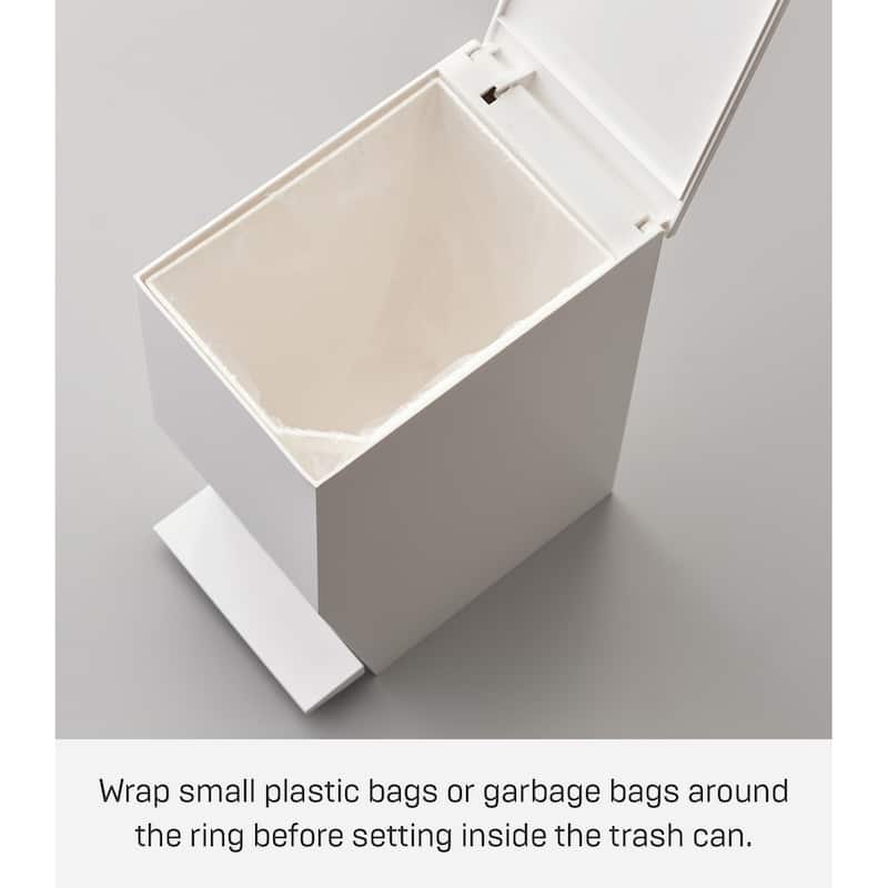 Yamazaki Home Step Trash Can, ABS Plastic, 1 gallon, 3.9 liters - L 7.48 x W 4.72 x H 10.83 inches