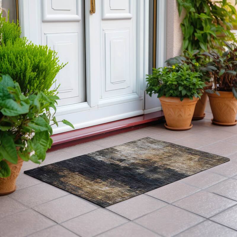 Machine Washable Indoor/ Outdoor Contemporary Chantille Rug