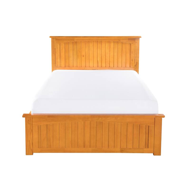 Asian Platform Bed with Drawers - Grey Finish, Modern Style Bed Frame, Underbed Storage, 84 Inch