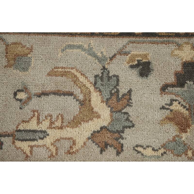 Floral Oushak Indian Area Rug Handmade Wool Carpet - 9'1" x 11'9"