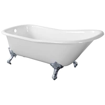 Kingston Brass Aqua Eden 67" Cast Iron Clawfoot Tub