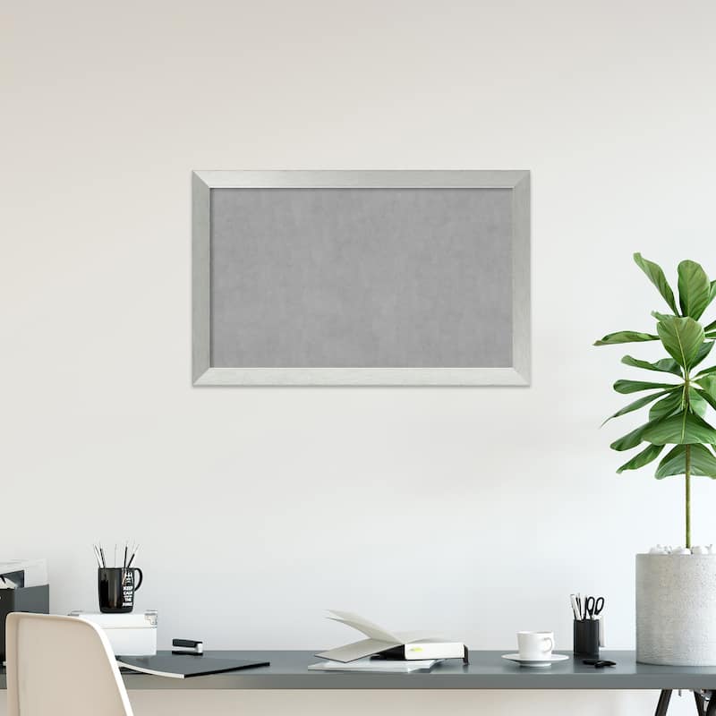 Amanti Art Brushed Sterling Silver Framed Magnetic Board