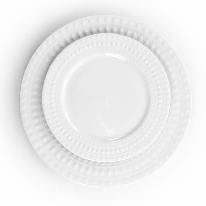 Verona 16 Piece Round Porcelain Dinnerware Set in White