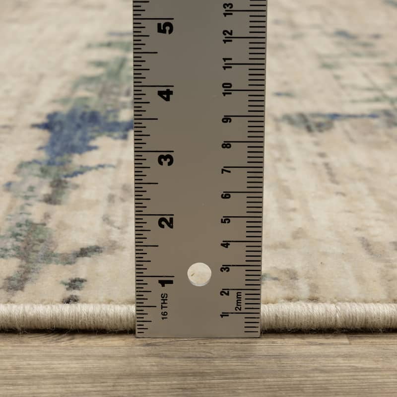 Style Haven Shiloh Abstract Shadows Beige/Green Wool Blend Area Rug