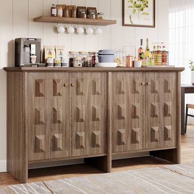 Buffet Cabinet with Storage, 59" Sideboard Cabinet with 4 Doors