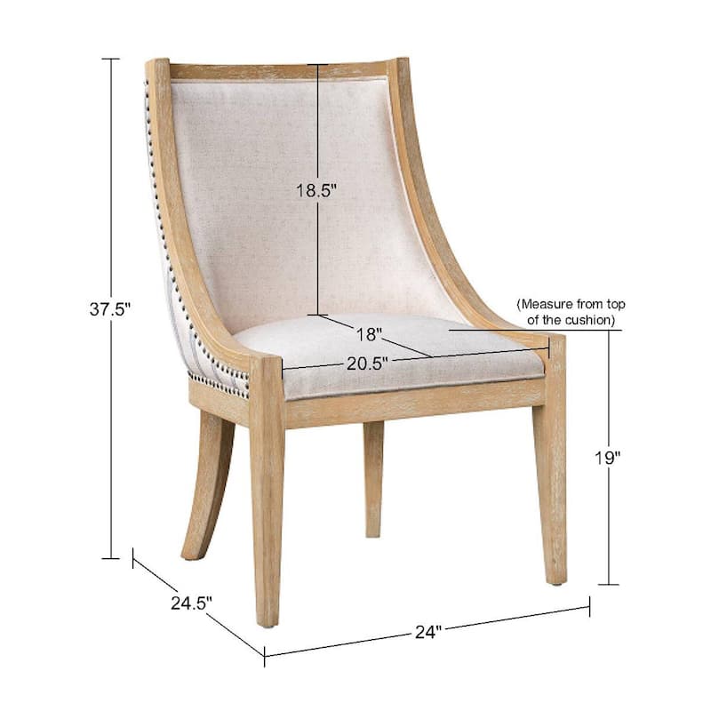 Martha Stewart Elmcrest Upholstered Dining Chair with Nailhead Trim