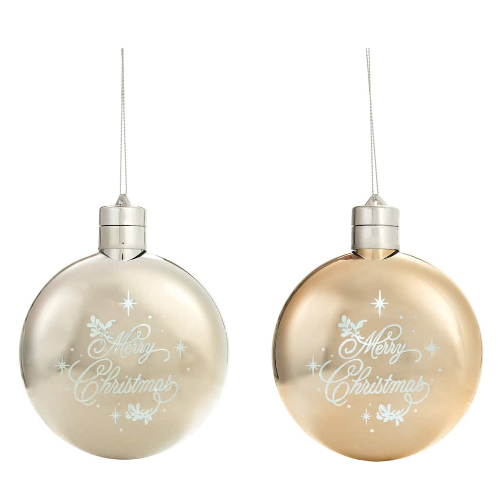 Transpac Acrylic Light Up Christmas Ornament Set of 2 Christmas Home Decorations