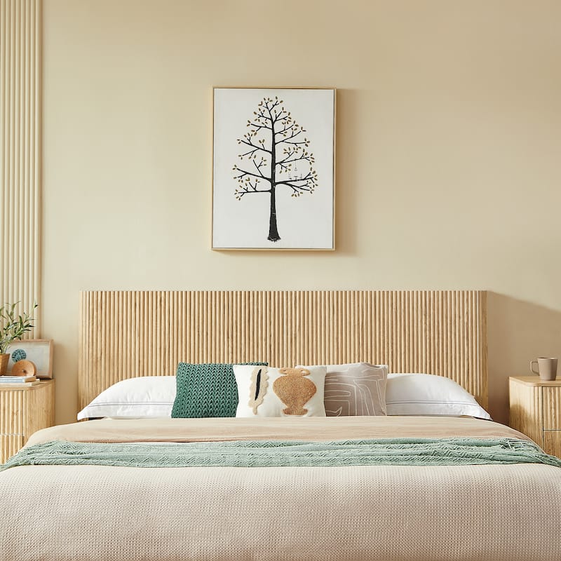 Hydraulic Lift Storage Bed Frame with Headboard/Wooden Corrugated Platform Bed Frame/No Box Spring Needed/Noise-Free Design/King