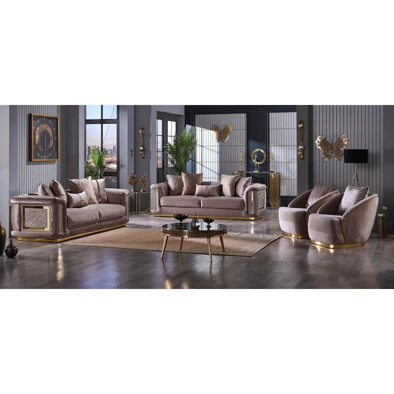 Elise 3-piece Living room Set Pillow Back