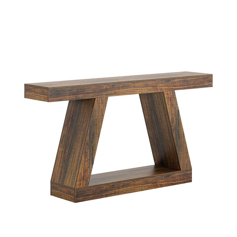 Farmhouse Console Table, 55" Sofa Table with Storage