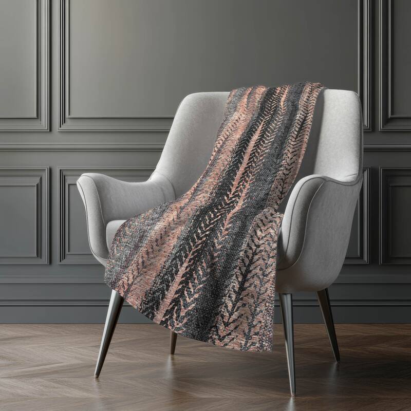 Premium Machine Washable Contemporary Global Sherpa Throw Blanket