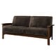 preview thumbnail 9 of 24, Hills Mission-style Oak Sofa by iNSPIRE Q Classic Dark Brown MIcrofiber