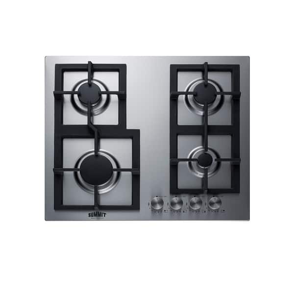 Summit Gcj4 24 Wide 4 Burner Gas Cooktop Stainless Steel Overstock 31768398