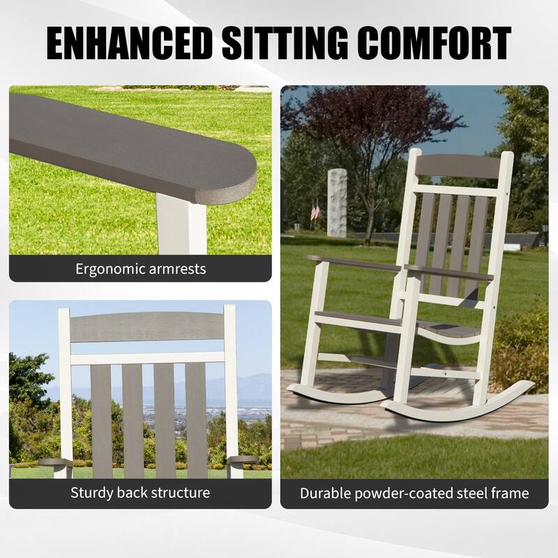 Domi Outdoor Rocking Chair Set – High Back, Weather-Resistant Porch Rockers for Patio